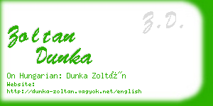 zoltan dunka business card